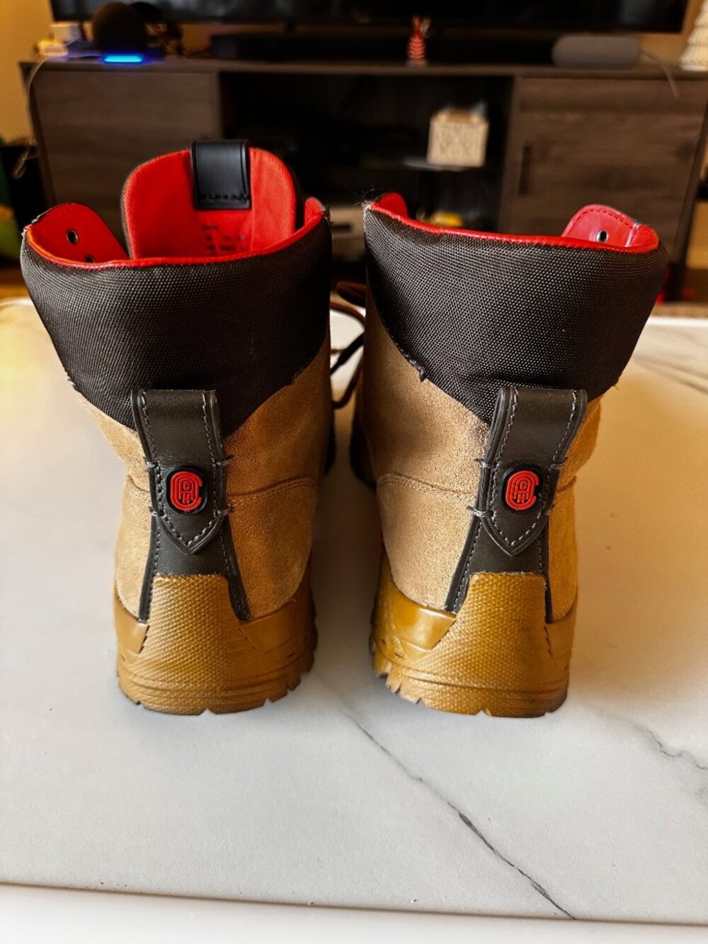 Coach City Hiker Hybrid Tan Brown 9.5 Boots - Gucci Versace Timberland Chukka - Picture 3 of 6
